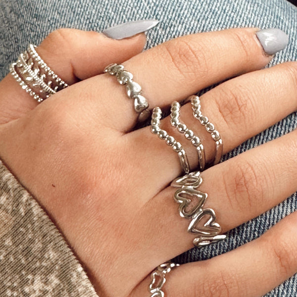 Stainless Steel Beaded V-Ring