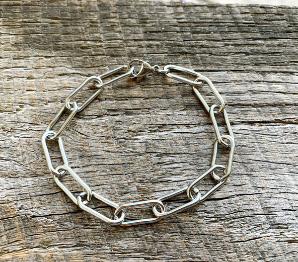 Stainless Steel Paper Clip Chain Bracelet - Perfect Accessory - Perfect for Everyday - Bestie Gift