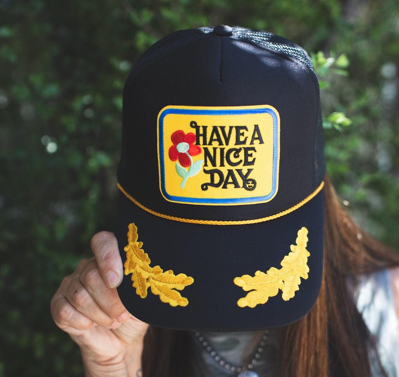 Have A Nice Day Black Trucker Hat