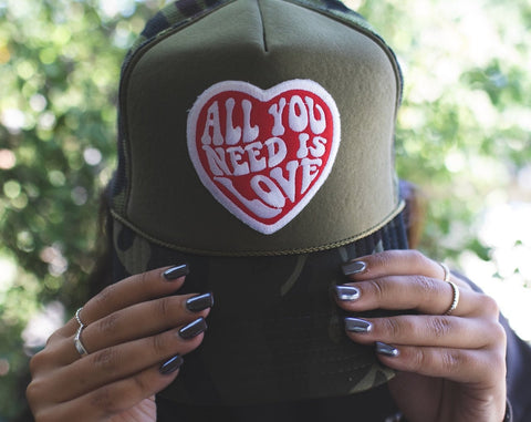Camo All You Need Is Love Trucker Hat