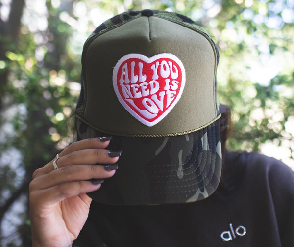 Camo All You Need Is Love Trucker Hat