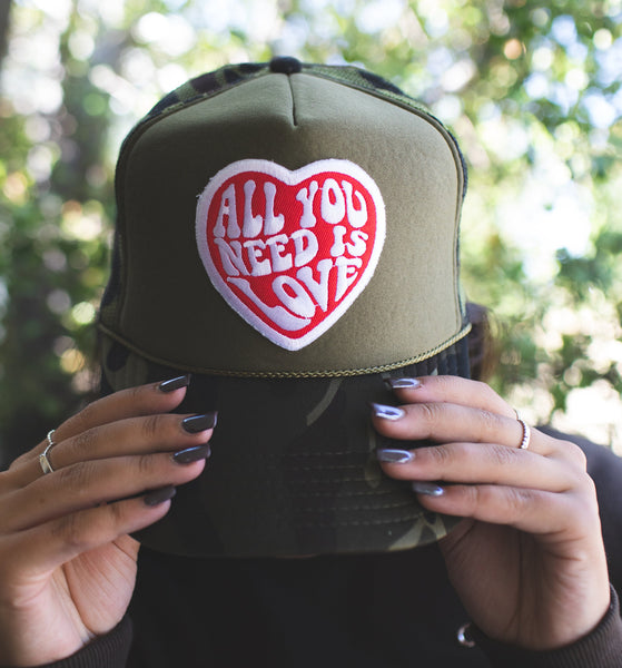 Camo All You Need Is Love Trucker Hat
