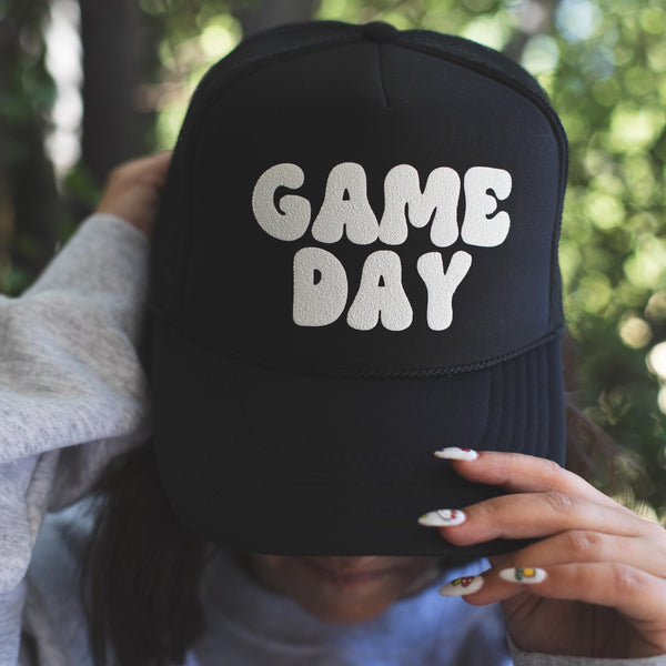 GAME DAY Black Trucker Hat
