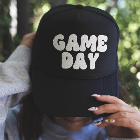 GAME DAY Black Trucker Hat