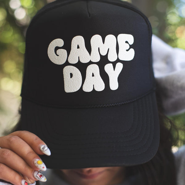 GAME DAY Black Trucker Hat