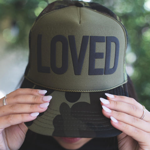 Army Green Camo LOVED Trucker Hat