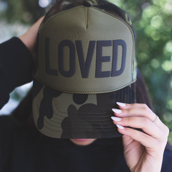 Army Green Camo LOVED Trucker Hat