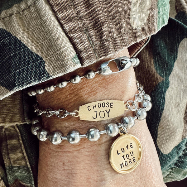 Brass Hand Stamped Choose Joy Bracelet