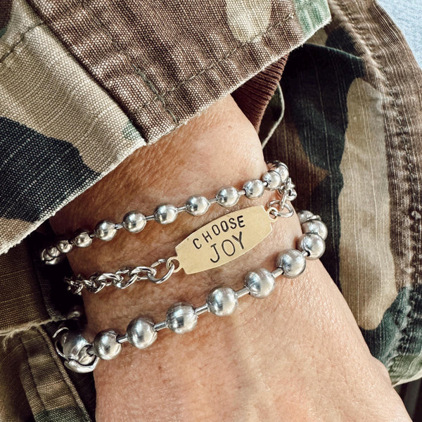 Brass Hand Stamped Choose Joy Bracelet