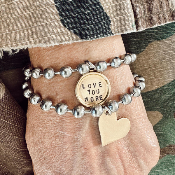 Stainless Steel Heart Charm Bracelet
