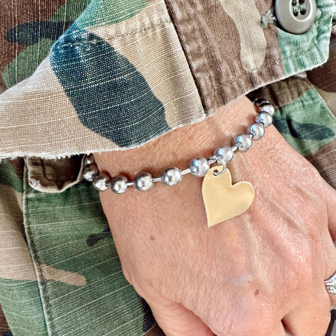 Stainless Steel Heart Charm Bracelet