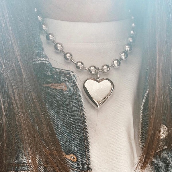 Large Heart Charm Necklace
