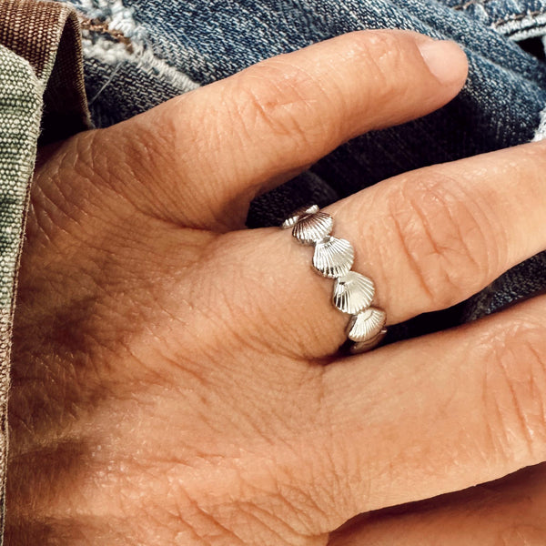 Stainless Steel Adjustable Shell Ring
