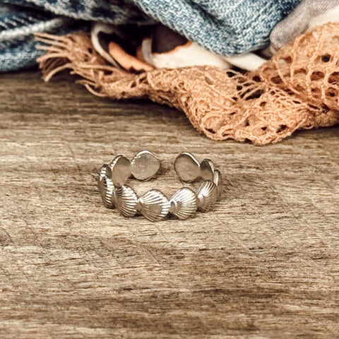 Stainless Steel Adjustable Shell Ring
