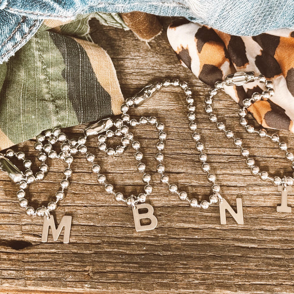 Stainless Steel Polished Ball Chain Letter Charm Bracelet - Custom Initial Charm Bracelet Sweet - Little Gift - Waterproof - Tarnish Proof