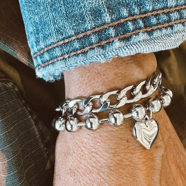 Stainless Steel Fiargo Chunky Chain Bracelet