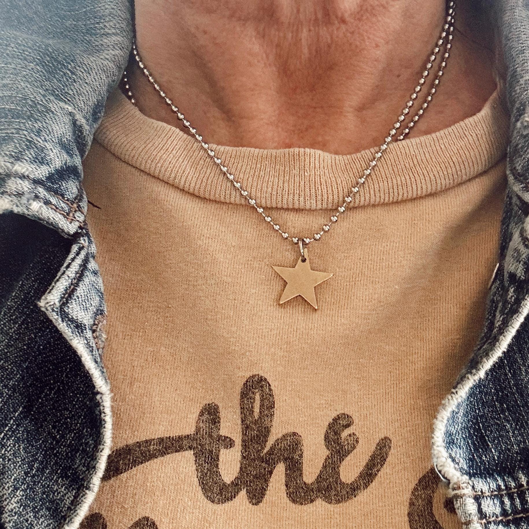 Mixed metal Star Necklace
