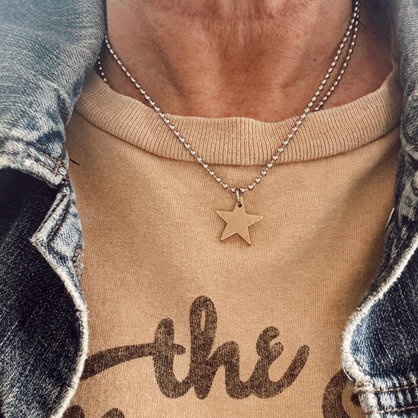 Mixed metal Star Necklace