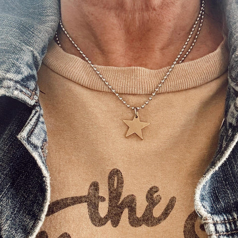 Mixed metal Star Necklace