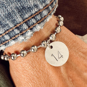 Athletes number charm Bracelet