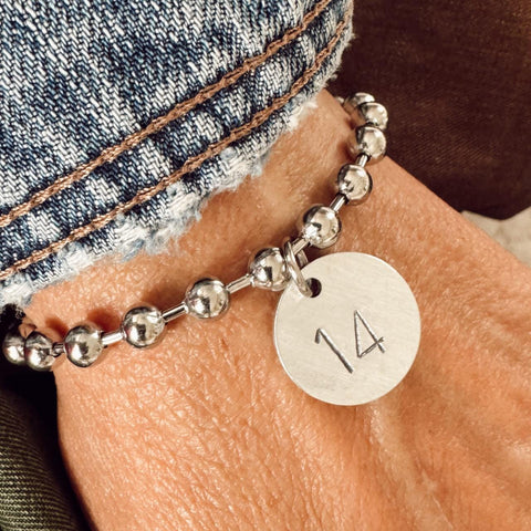 Athletes number charm Bracelet