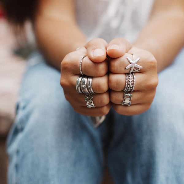 Stainless Steel Adjustable Star Fish Ring