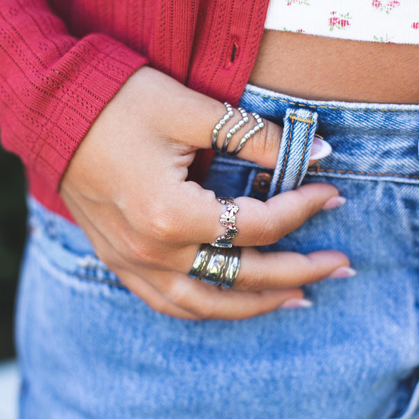 Stainless Steel Flower Ring
