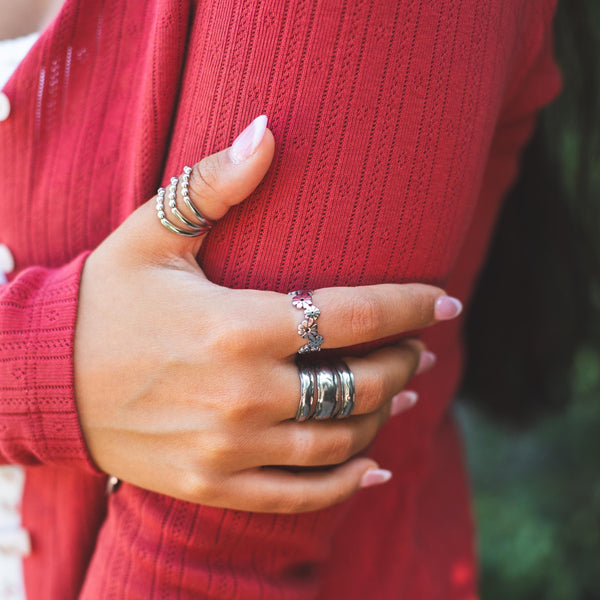 Stainless Steel Flower Ring