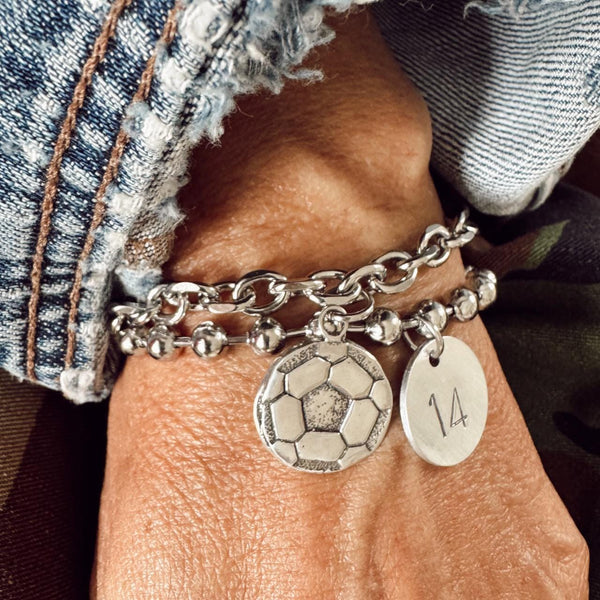 Athletes number charm Bracelet