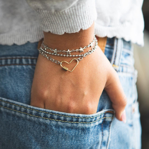 New - Sweet Heart Bracelet - All Stainless steel - Waterproof - Best little Gift ever - Love you Gift - Easy light wear - Bestie Gift