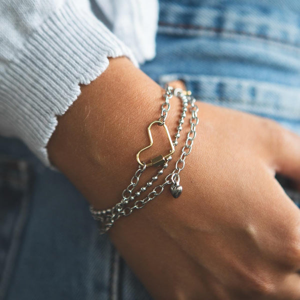 New - Sweet Heart Bracelet - All Stainless steel - Waterproof - Best little Gift ever - Love you Gift - Easy light wear - Bestie Gift