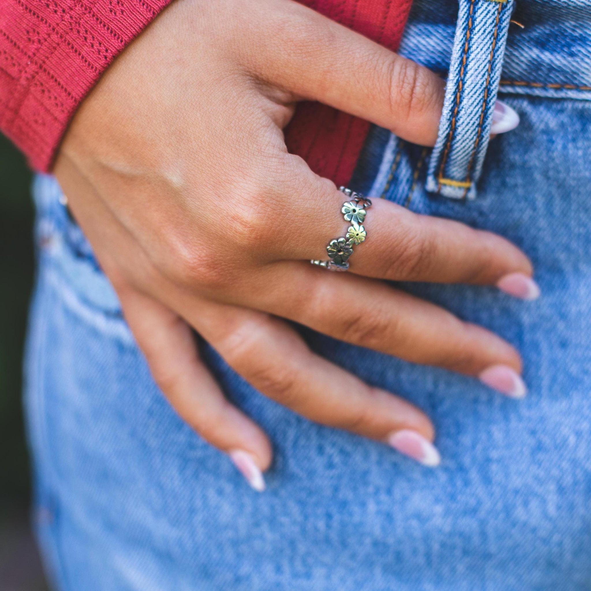 Stainless Steel Flower Ring