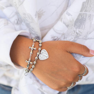 Stainless Steel Set - Connected Cross Bracelet & our new LOVE bracelet  Water proof - Tarnish proof  - Polished Stainless Steel - Perfect